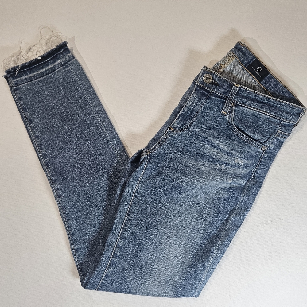 AG Adriano Goldschmied Jeans Womens 25 The Stevie Ankle Slim Straight Distressed